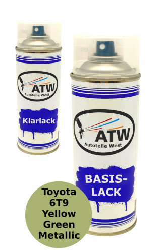 Autolack für Toyota 6T9 Yellow Green Metallic+400ml Klarlack Set